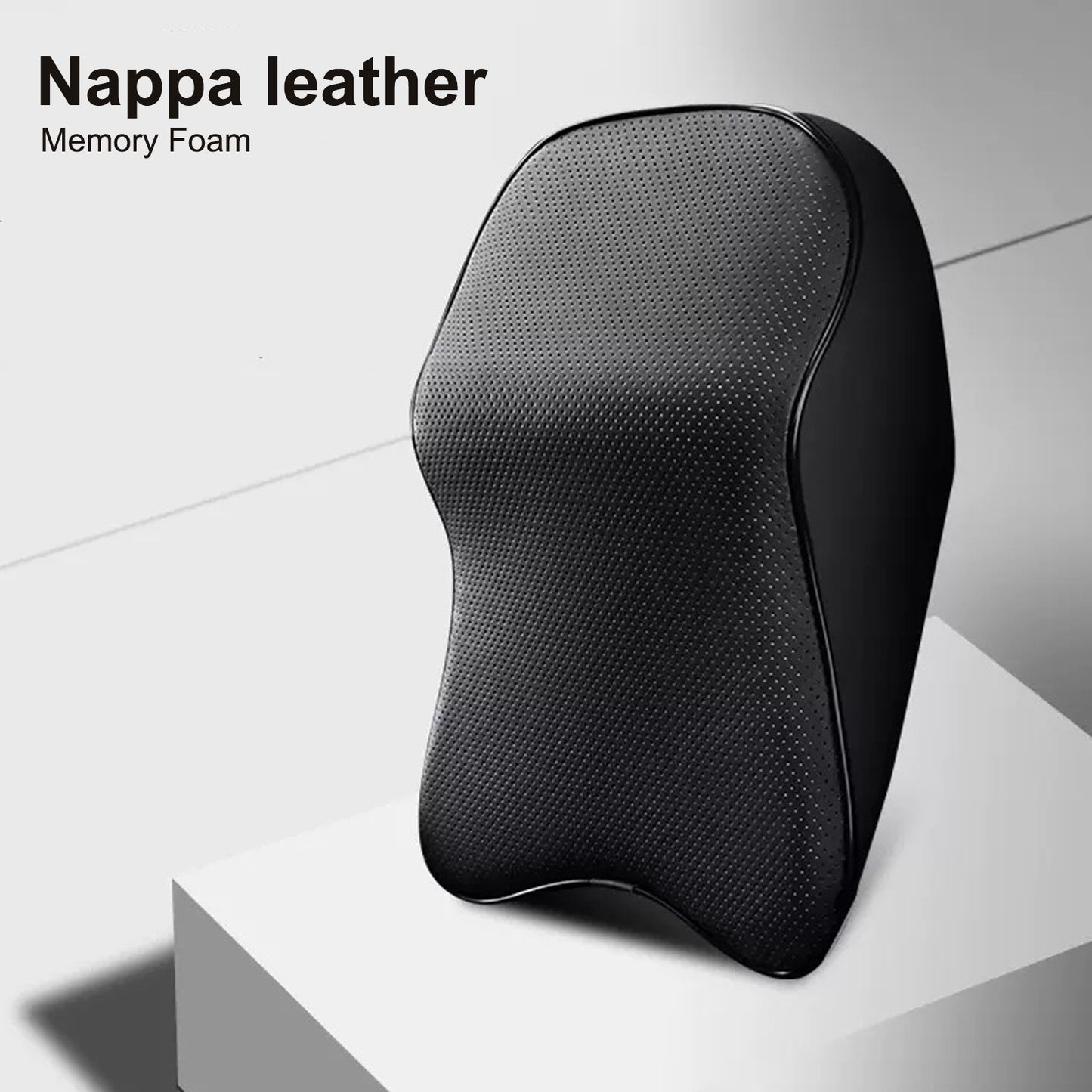 3D Nappa Leather Memory Foam Headrest Car Neck Pillow Support Neck Rest Pillow for Car Pain Relief Travel Neck Support