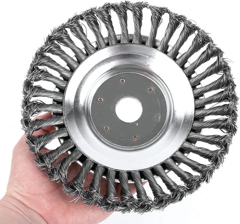 6 Inch Steel Wire Wheel Brush Disc Weed Brush Cutter Head Garden Weed Brush Lawn Mower Universal Grass Trimmer Heads Cutter Tool